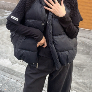 G7621 冬上新 一起设计复古风撞色线迹修身 短外套保暖棉服外套