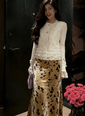 一起-26年早春醋酸高级感复古百搭垂感长裙半身裙YS7-WD21