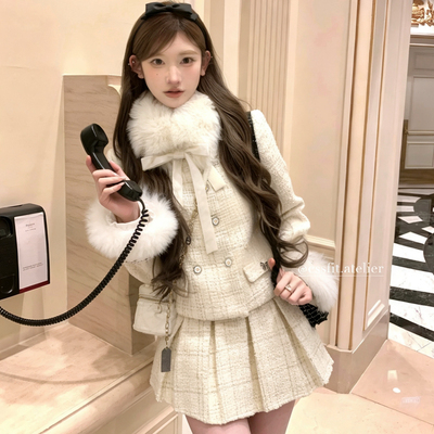 一起设计套装(配真狐狸毛毛领可拆真狐狸毛袖子可拆)13152-1