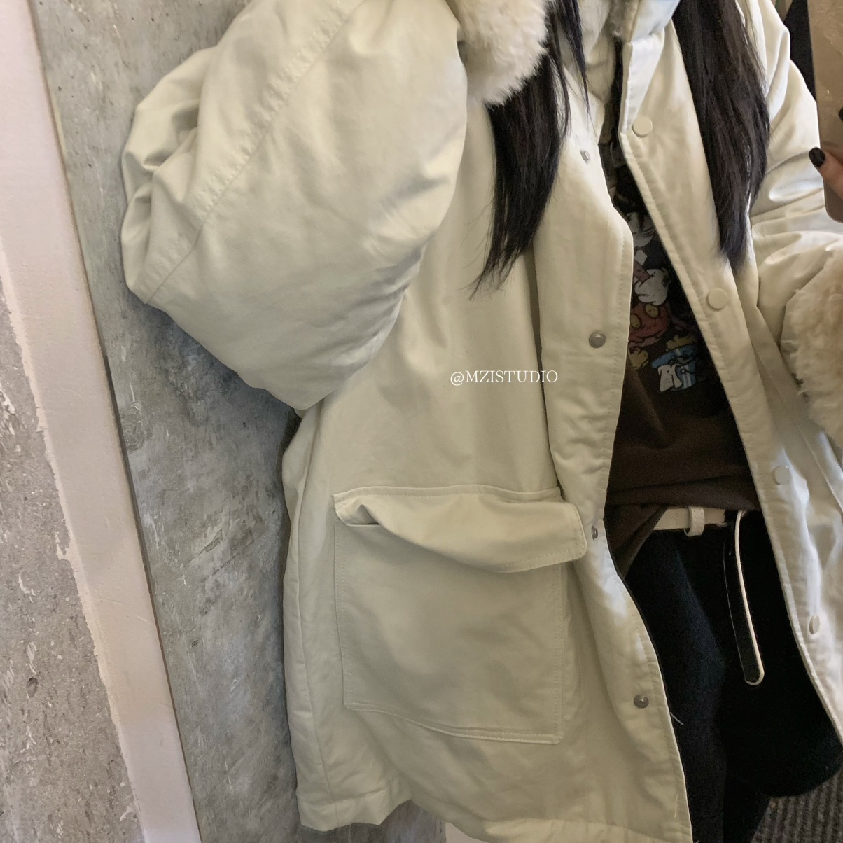 一起设计中长款锁住温暖简约松弛宽松休闲保暖羽绒服外套17289