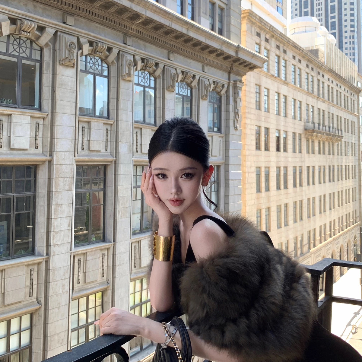 一起小众设计法式优雅保暖皮草外套（含100狐狸毛）YS1-YE22