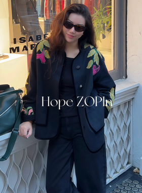 一起-6年早春上新啦高定重磅刺绣花卉英伦风复古短外套YS1-DX52