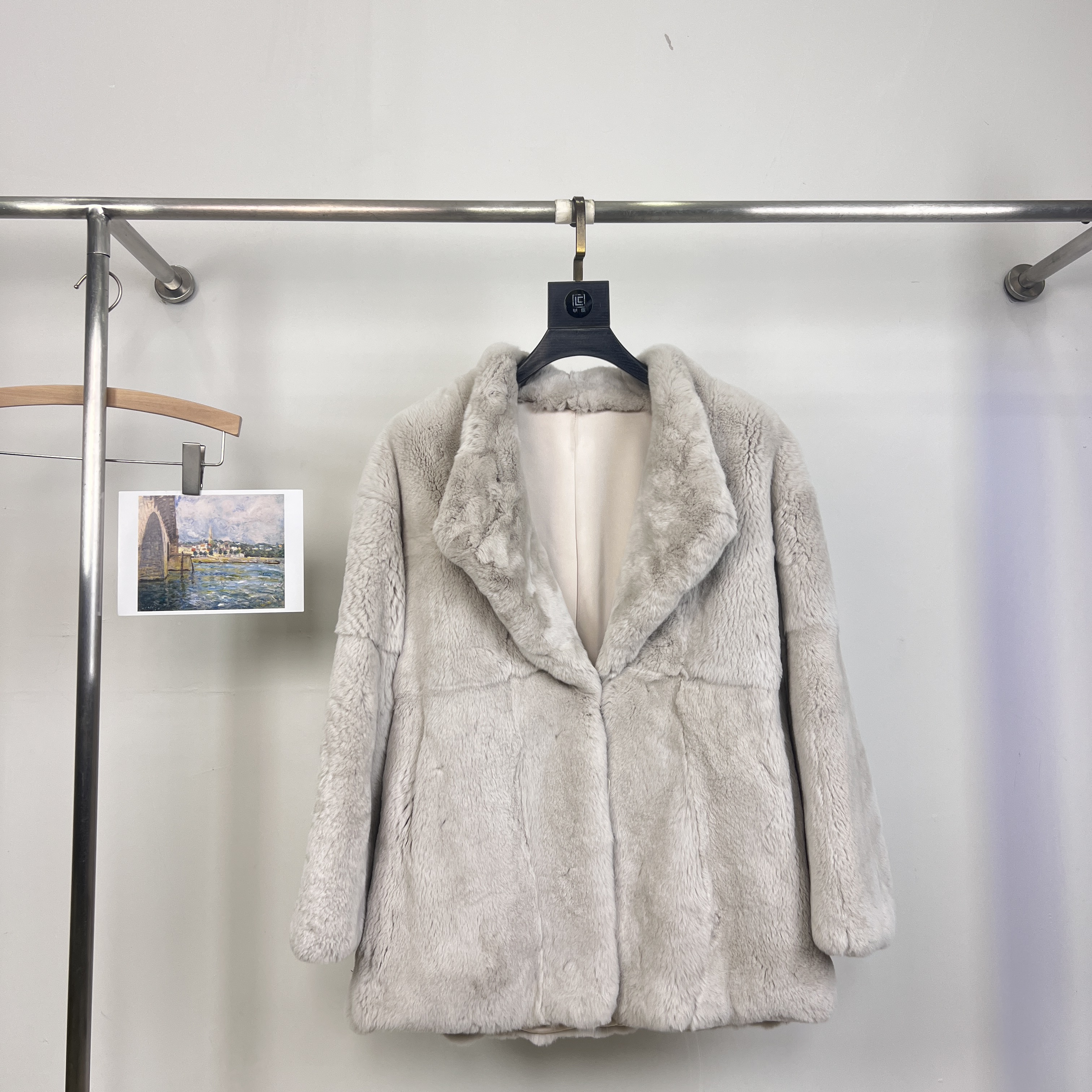 一起设计WER-大衣皮毛一体加厚保暖皮草外套（含100兔毛）HN014