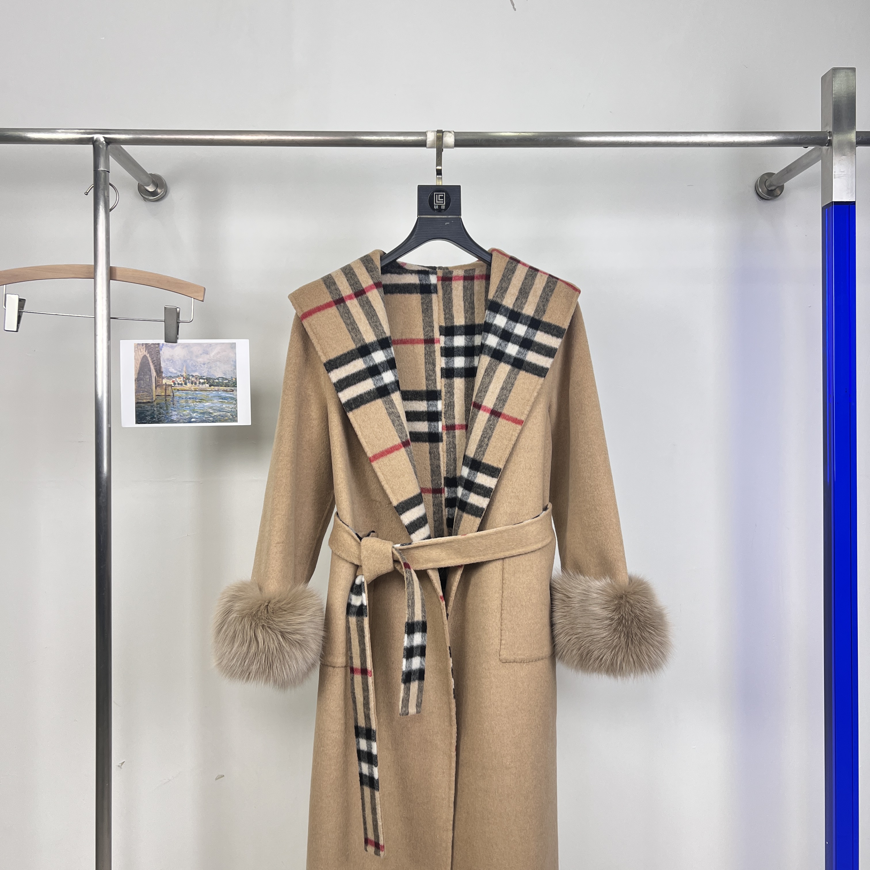 一起设计WER-帽时尚显瘦羊毛外套(配腰带)（含100羊毛）XXY007