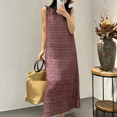 一起起-2026夏上新小飞袖真丝香云纱连衣裙YS161-G107