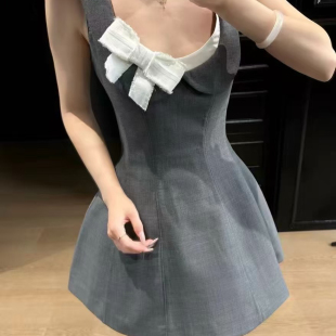 一起春夏上新蝴蝶结收腰连衣裙连衣裙 B6170 含15羊毛