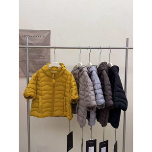 新排骨黄色半袖女短款轻薄保暖时尚保暖羽绒服外套(只卖外套)6971