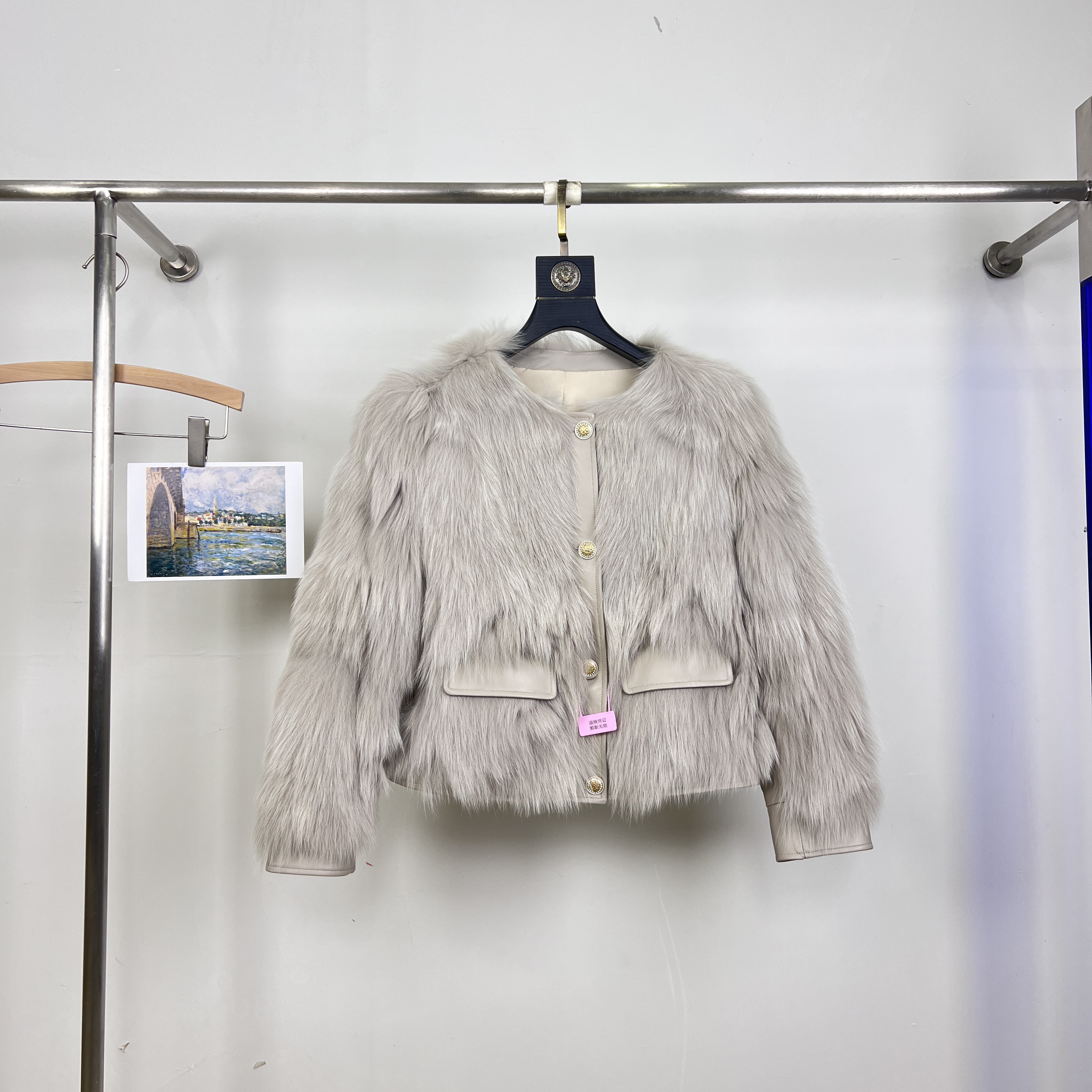 一起设计WER-轻款海宁绵羊皮保暖皮草外套（含100狐狸毛）FM174