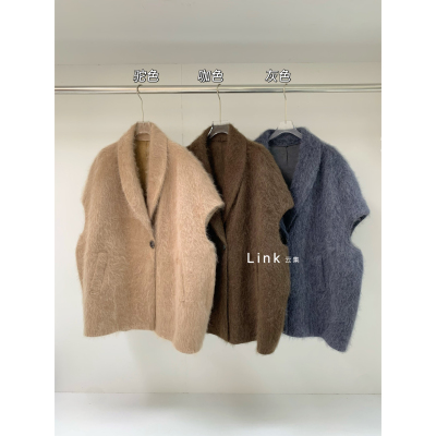 重磅拉绒奢品阔版坎肩斗篷蝙蝠侠宽松大版桑蚕丝羊毛外L-LMG34098