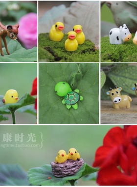 时光苔藓微景观摆件小鹿奶牛