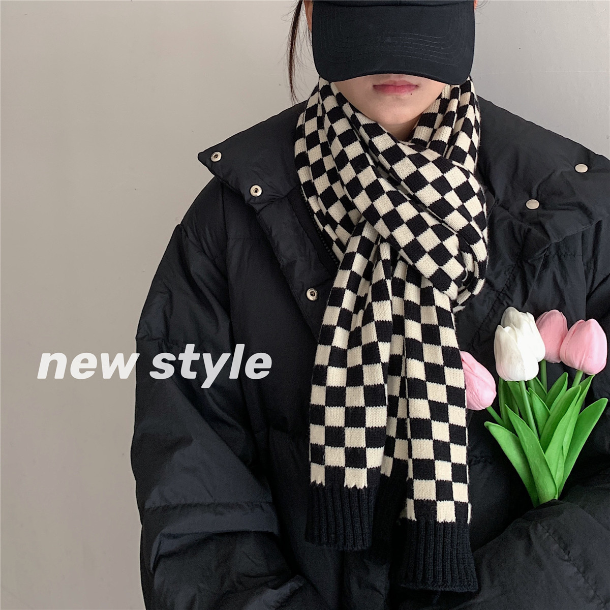 大棋盘格直播品质款XZ221-2-W60-P28,饰品围巾,星座218
