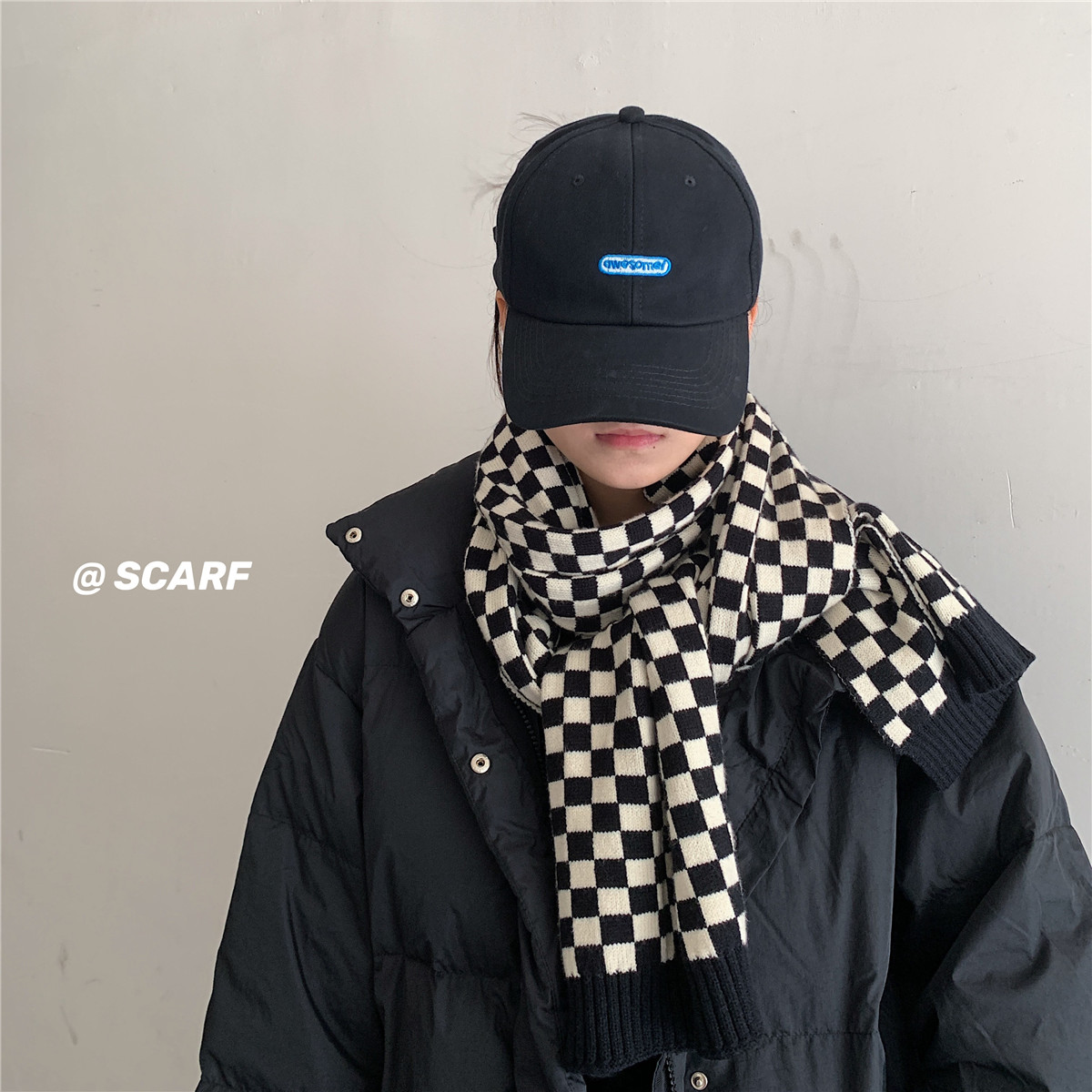 大棋盘格直播品质款XZ221-2-W60-P28，围巾，星座218