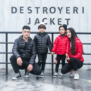 儿童轻薄棉袄加大胖男童女童棉衣羽绒棉服童装亲子装秋冬棉服外套