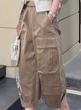 熙薇【旷野工装】2026春季新款八分工装牛仔休闲裤M2325