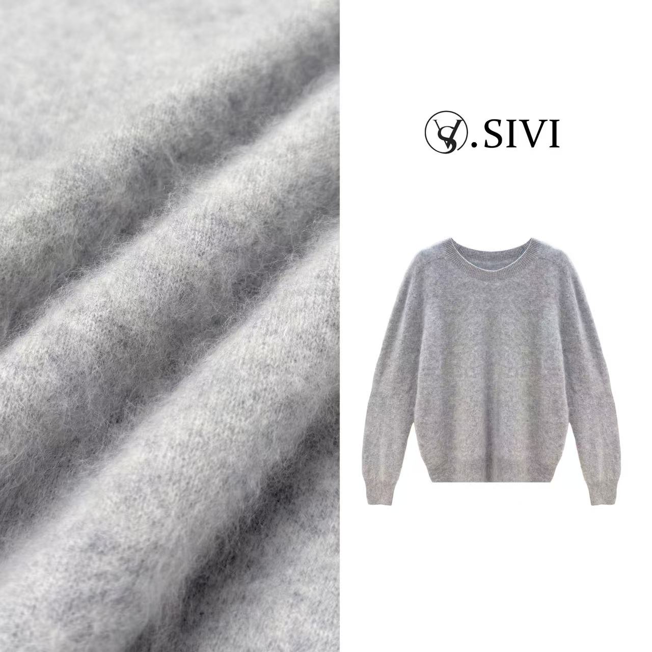 熙薇【云锦春华】2025早秋新款无缝一体机拉绒山羊绒羊毛衫H5288