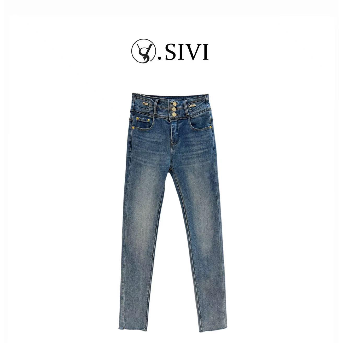 熙薇SIVI铅笔裤女冬季新款时尚加绒保暖高弹显瘦紧身休闲小脚裤