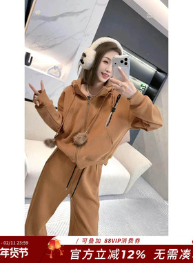 【熙薇SIVI】2025冬季新款时尚加绒休闲卫衣外套H6284