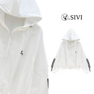 新款 2026春季 条纹百搭蕾丝连帽防晒外套M2653 轻云马韵 熙薇