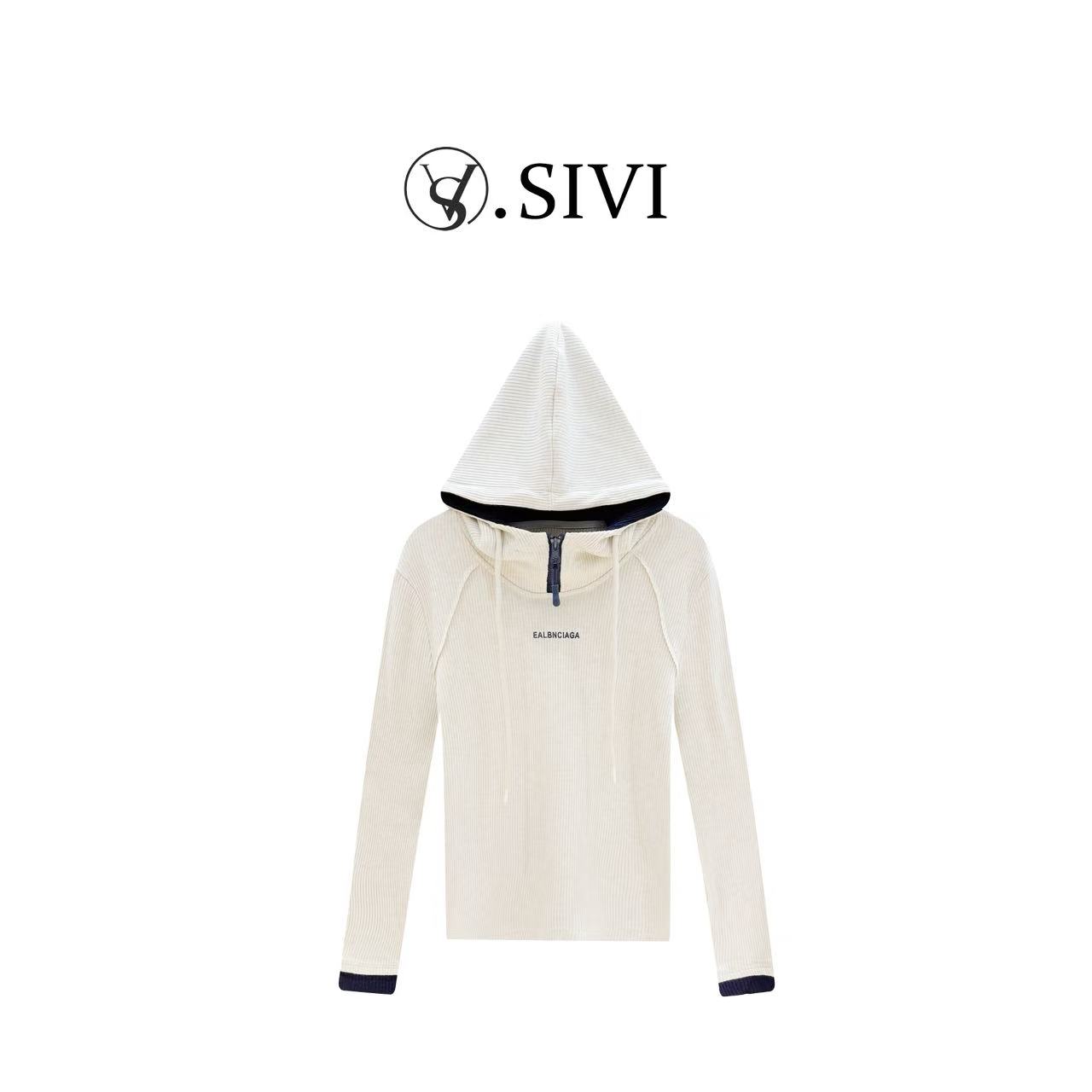 熙薇【小月牙】2025秋季新款时尚气质休闲百搭帽衫H5659