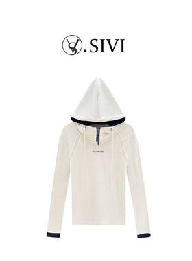 熙薇【小月牙】2025秋季新款时尚气质休闲百搭帽衫H5659