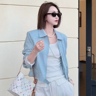 新款 2026春季 休闲百搭翻领设计师外套M2367 白纱清透 熙薇