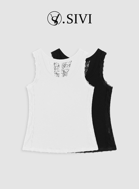 熙薇【百搭背心】2026新款美背百搭蕾丝镂空休闲背心M2231