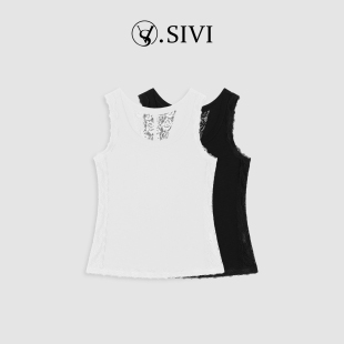 美背百搭蕾丝镂空休闲背心M2231 2026新款 熙薇 百搭背心