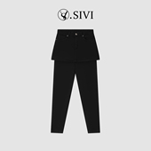 裙摆裤 裙裤 迹 熙薇 2025冬季 新款 一体加绒小脚牛仔裤 H6736