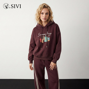 时尚 熙薇 新款 2025冬季 休闲重工加绒卫衣H6436 一手包办