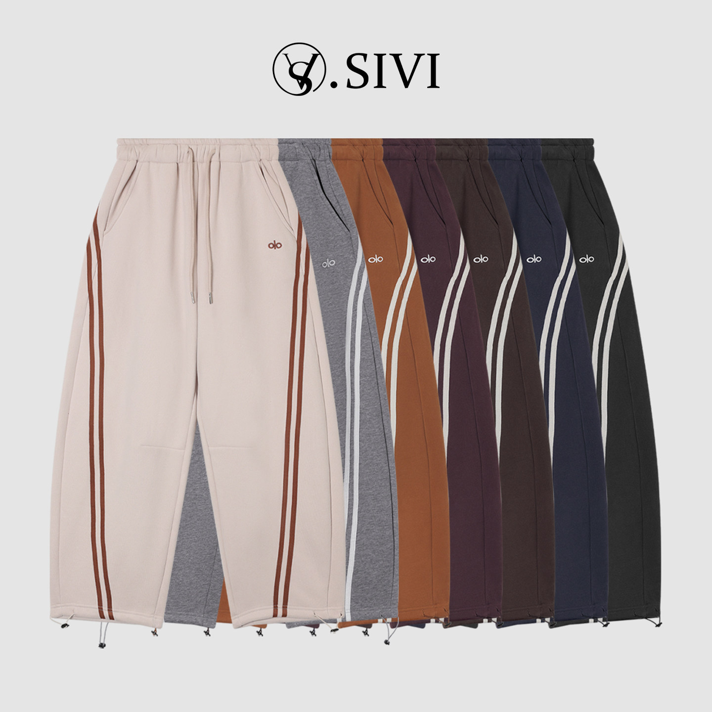 熙薇SIVI卫裤女加绒加厚抽绳潮牌冬季运动灰色束脚休闲阔腿弯刀裤,女装/女士精品,卫裤,淘宝优惠券,粉丝福利购,淘宝优惠卷