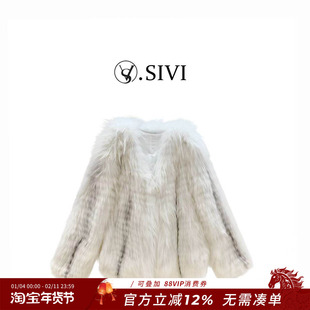 熙薇【奢境云游】2025冬季新款高级贵妇狐狸毛皮草外套H6580