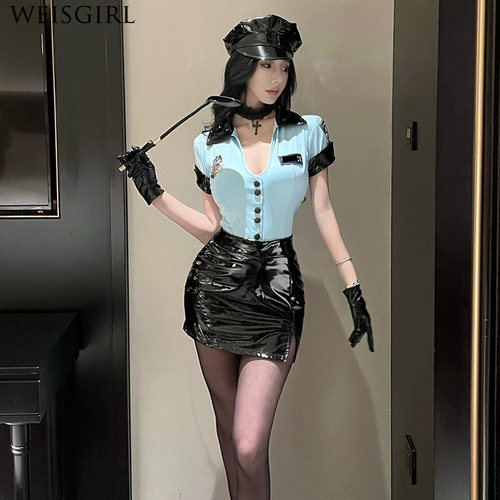 欧美风性感成熟御姐女警制服空姐