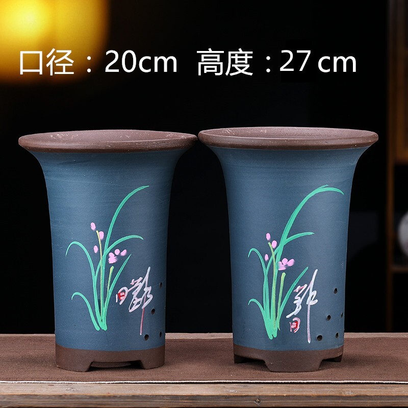 宜兴紫砂兰花盆 绿植花卉盆景盆陶瓷多肉紫砂盆