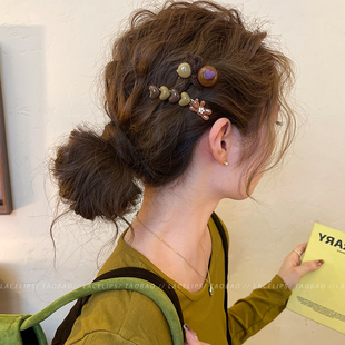 甜美小熊爱心发夹女2026新款侧边夹刘海夹子头饰高端前额可爱发卡