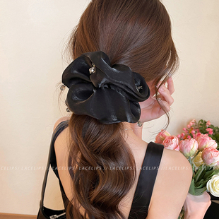 闪钻大肠发圈韩系流光网纱发绳女高级感时尚 扎头巨好看头绳发饰