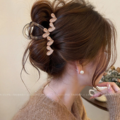 秋时氛围 抓夹女2026新款 高级感简约夹子头饰发夹后脑勺鲨鱼夹ins