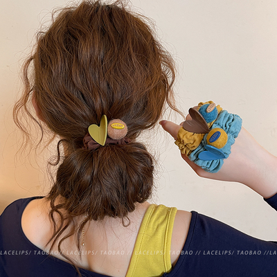 爱心毛毡球发圈女高级感