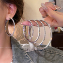 超闪满钻大耳环女款 高级感耳饰 轻奢欧美风夸张显脸小耳圈2025新款
