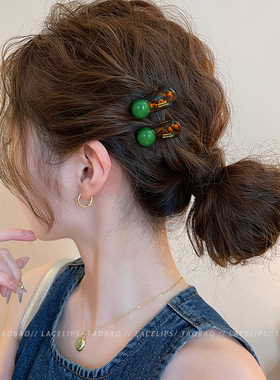 韩系~圆球发夹边夹侧边夹女2026新款高端刘海夹发卡发饰前额夹子