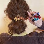 小马圆珠皮筋发圈女高级感扎丸子头发绳高弹力头绳巨好看百搭发饰