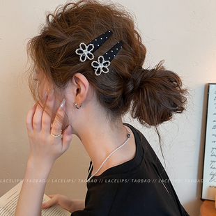 波点闪钻花朵发夹女前额侧边发卡刘海夹碎发边夹2026新款 高端发饰