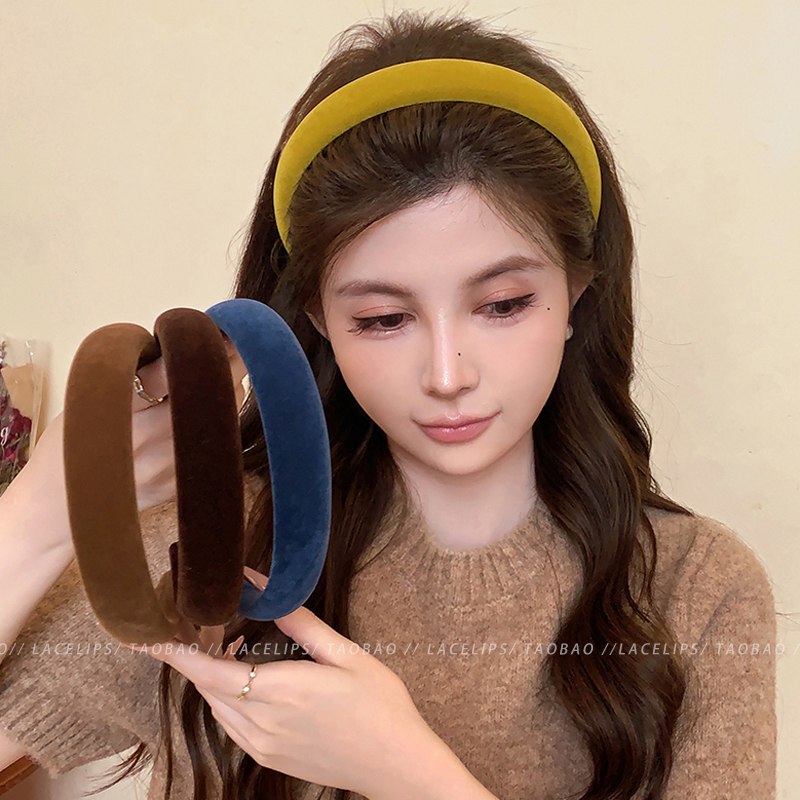 秋日丝绒高颅顶发箍女2025新款