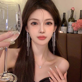 好显脸瘦哦 流苏耳环小众设计感高级轻奢耳钉女简约气质耳饰 长款