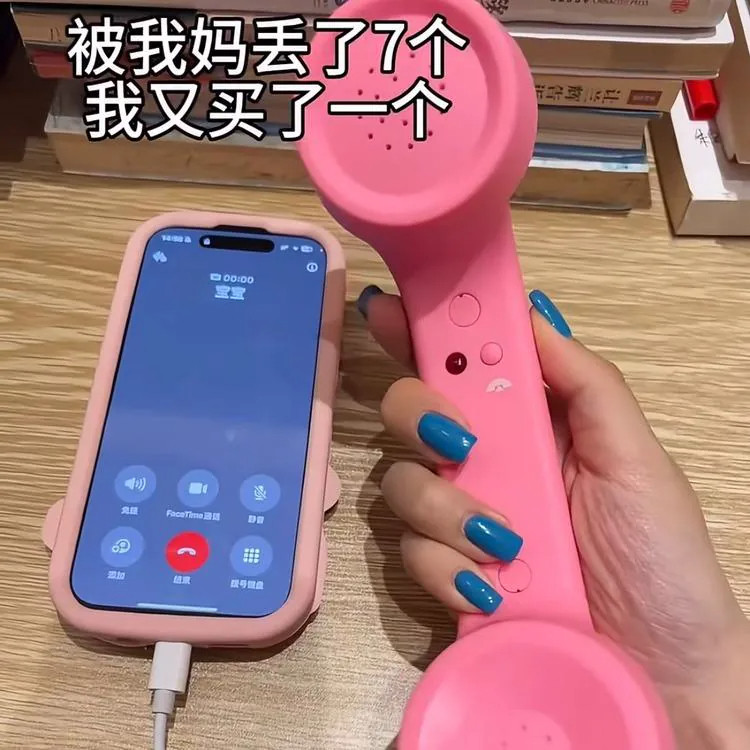 网红款复古电话筒有线耳机手机耳机高级音质手持男女学生时尚通用
