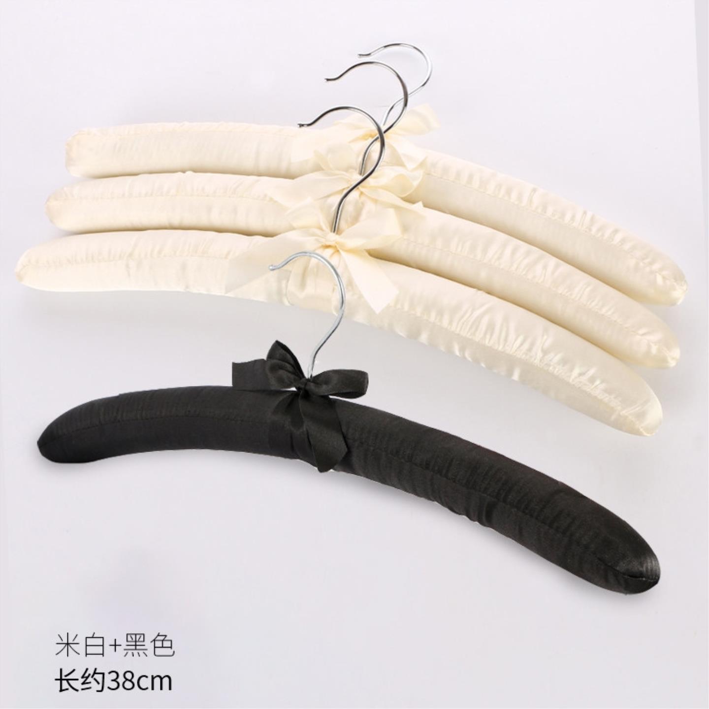 无痕布艺海绵衣架家用包布棉防变形真丝衫挂毛衣女士衣服架防肩角