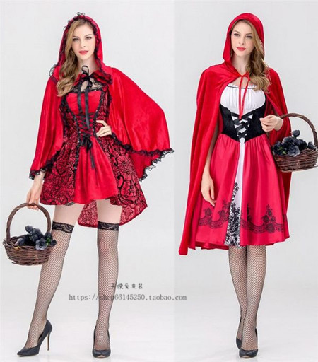 万圣节小红帽女仆装童话故事灰姑凉礼服COSPLAY动漫电影演出服装