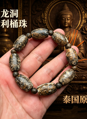 泰国龙宫舍利手串男款黑龙洞黑灵骨舍利桶珠手链强磁场饰品礼物新
