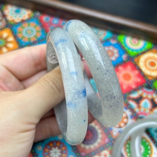 天然K2蓝铜矿手镯玉华新中式蓝色铜矿稀有多矿手镯男女礼物情侣款
