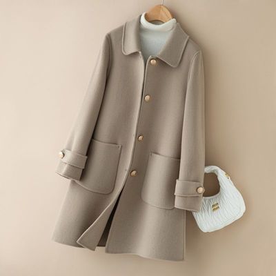 修身韩版高级赫本风毛呢外套