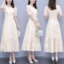 品牌雪纺连衣裙女士2025新款夏季高端大气上档次中年妈妈洋气裙子